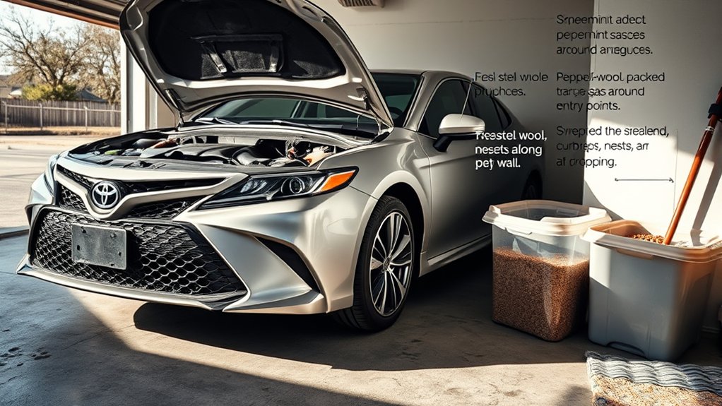 Rodent nesting in a Toyota Camry engine compartment