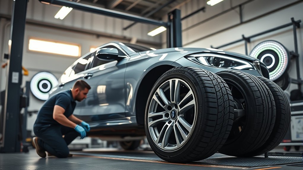 Checking tire rotation mileage and wheel alignment condition