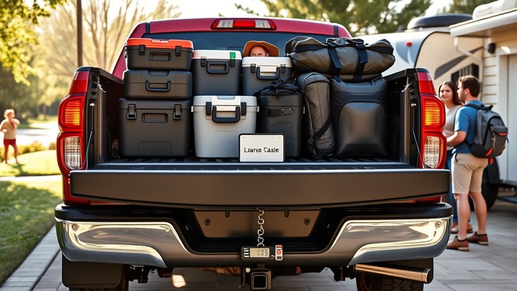 Safe Toyota Tundra trailer load distribution and tongue weight illustration