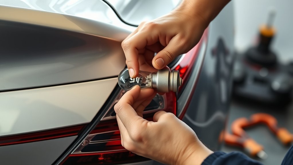 Safely removing a serviceable Toyota Camry brake light bulb