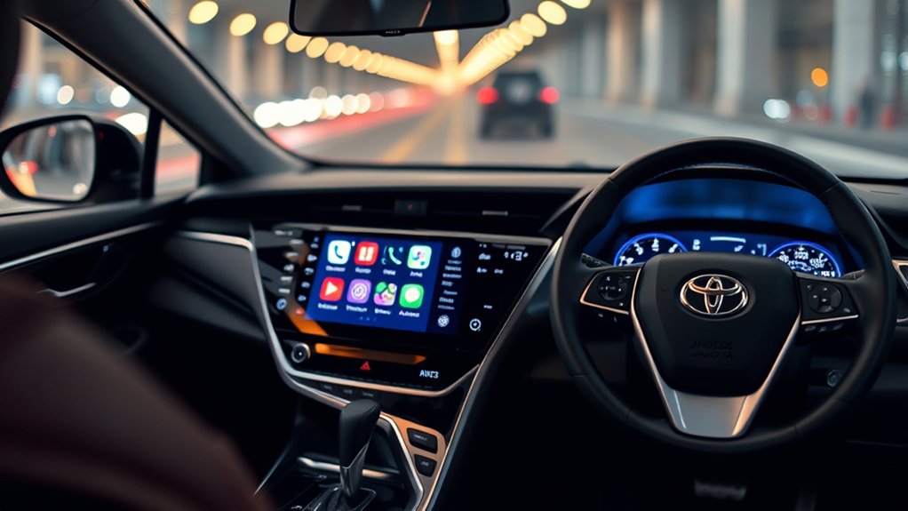 Android Auto navigation and smartphone integration in a Toyota Camry