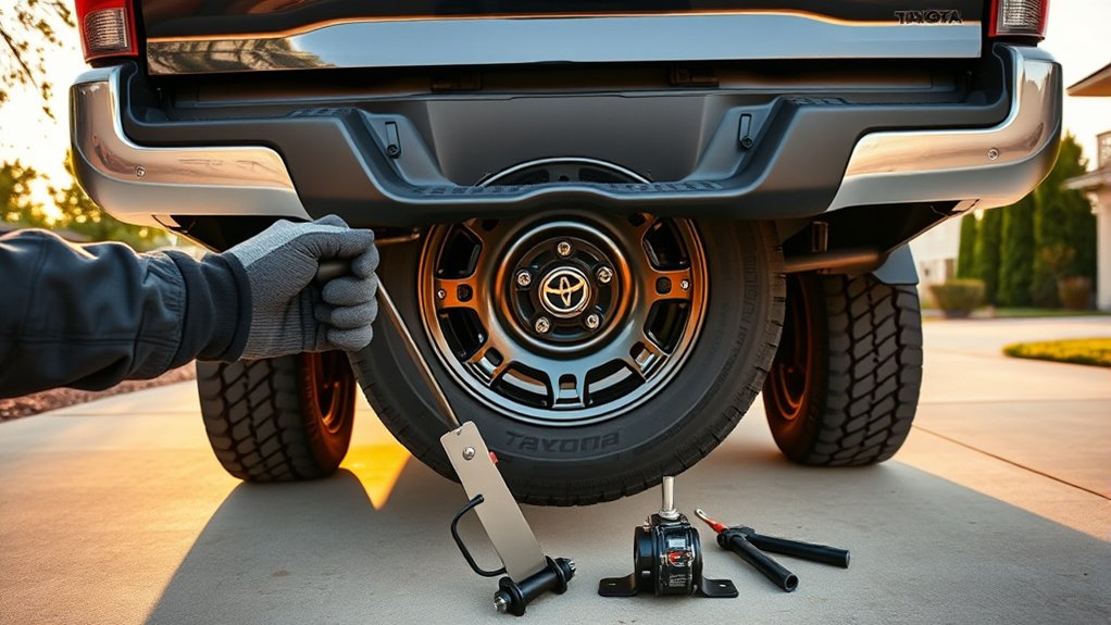 securely fasten spare tire