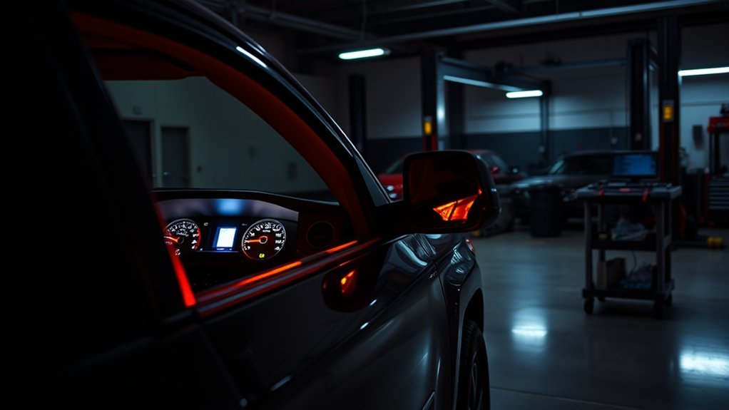 Technician diagnosing a Toyota Tundra traction control warning light