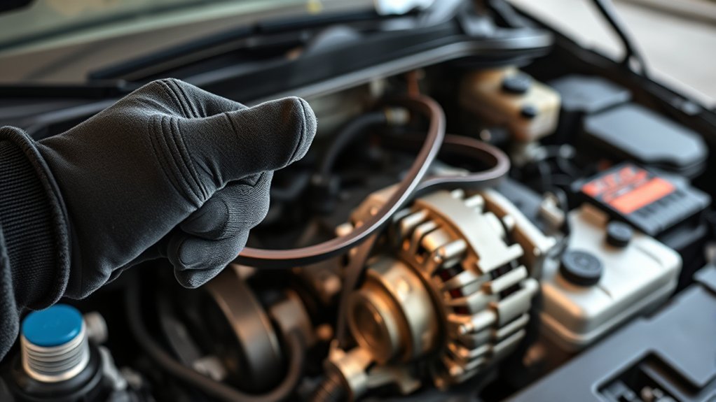Toyota Camry accessory drive belt routing around engine pulleys
