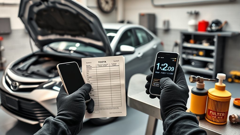 Toyota Camry service intervals and scheduled maintenance checklist