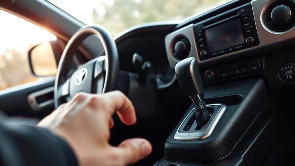 Safely shifting a Toyota Tacoma between 2H 4H and 4L