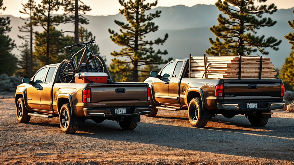 Short-bed and long-bed pickup trucks compared for city and work use