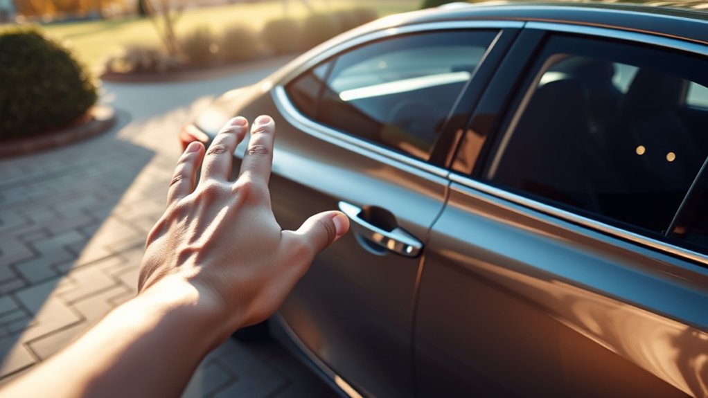 Toyota Camry Smart Key beside a touch-sensitive door handle