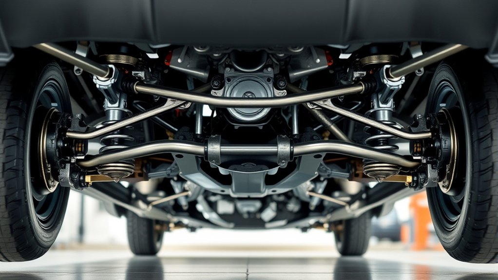 Multi-link rear suspension layout used to control Toyota Camry wheel movement