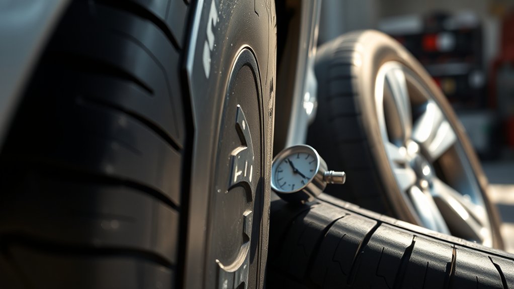 Toyota Camry compact spare tire being checked with a pressure gauge