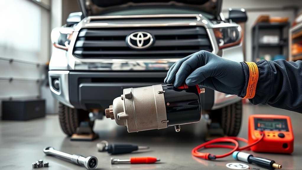 Cleaning Toyota Tundra battery connections to prevent starting problems