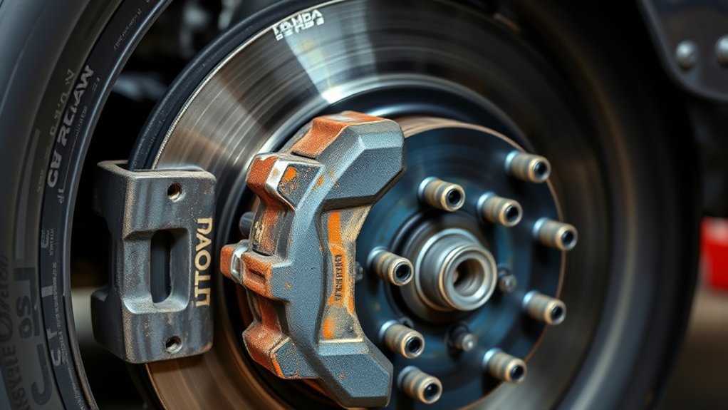 Overheated Toyota Tundra brake caused by a sticking caliper
