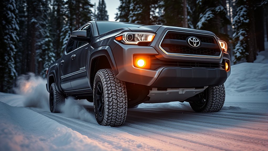 Toyota Tacoma 4WD controls used for snow driving