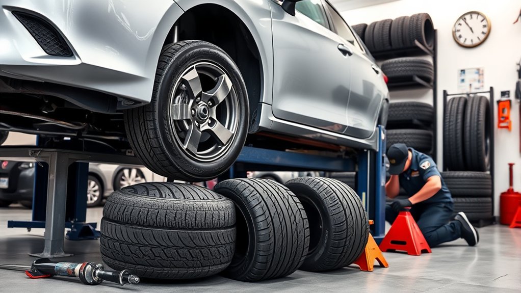 Toyota Camry tire tread, pressure, damage, and rotation inspection