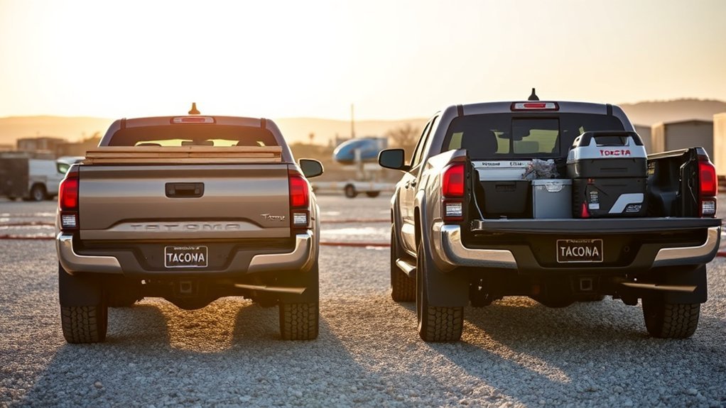 Toyota Tacoma towing and payload ratings vary by cab and configuration