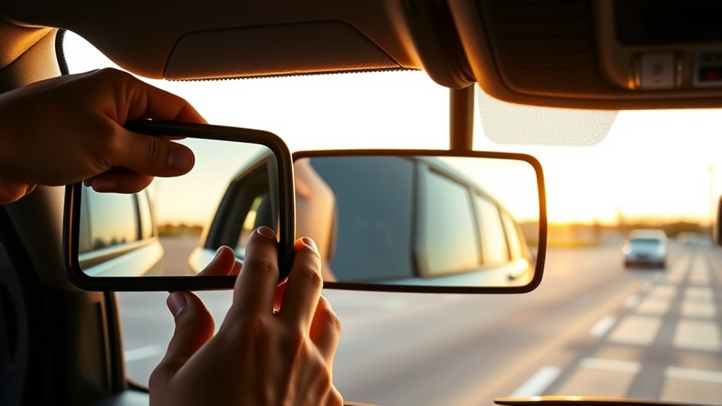 Driver troubleshooting the adjustment of a Toyota Tundra towing mirror