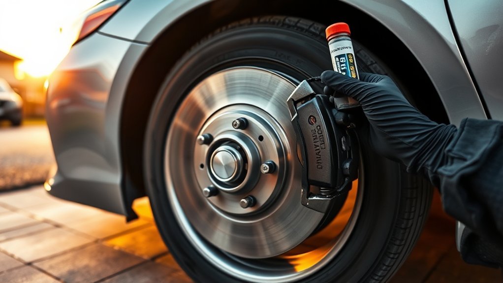 Toyota Camry owner discussing brake-noise symptoms with a technician