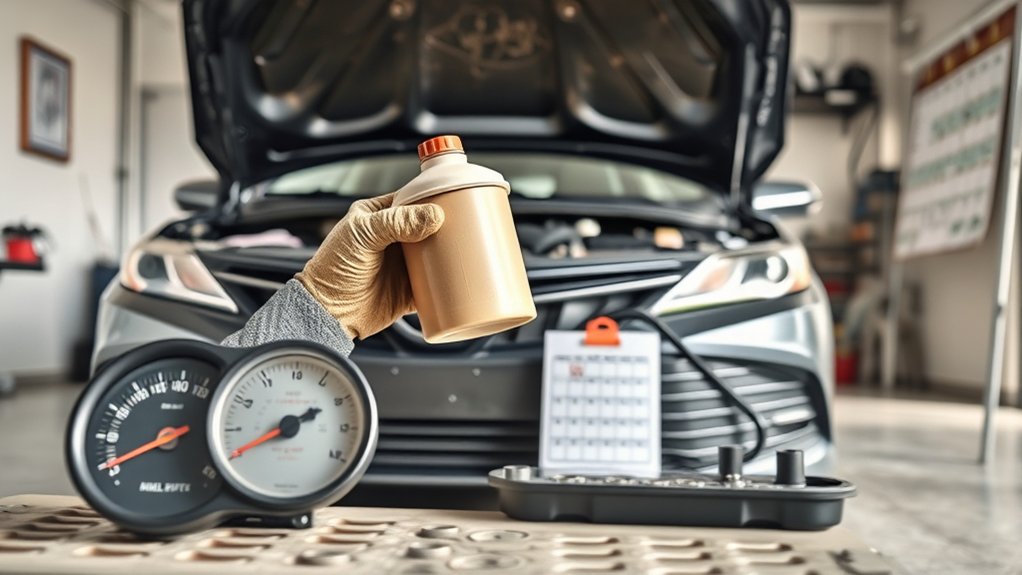 Toyota Camry oil change interval and scheduled maintenance chart