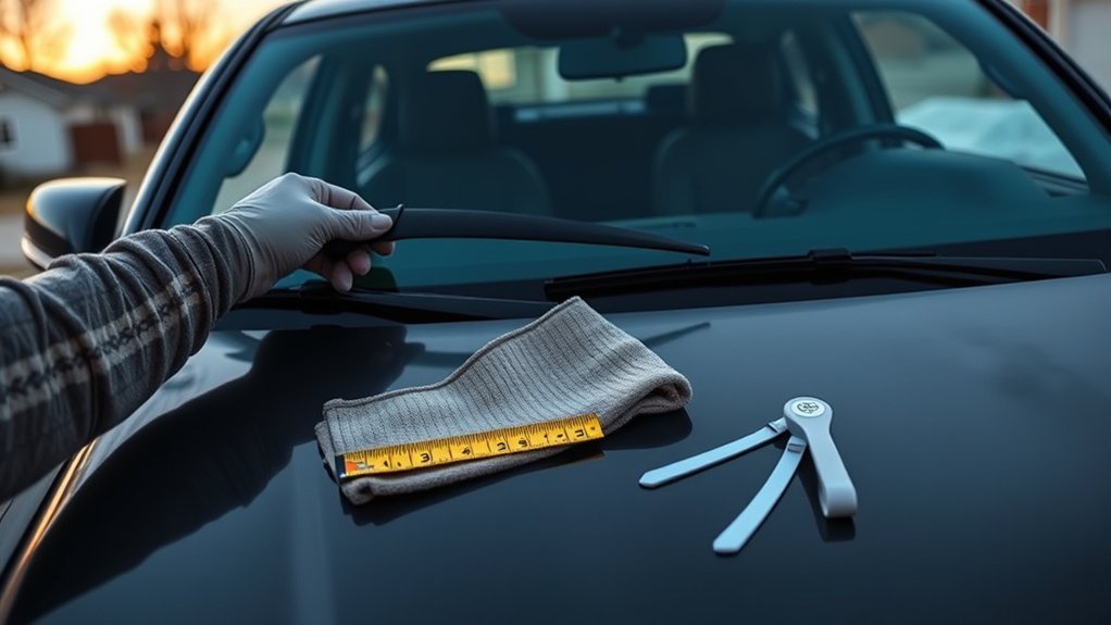 Toyota Tacoma windshield wiper blade replacement at the front windshield