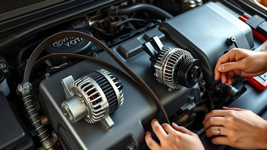 Tools and parts for Toyota Tundra alternator replacement