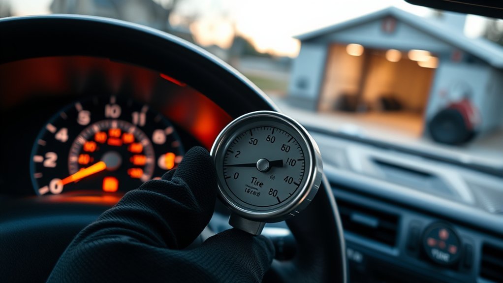 Toyota Camry TPMS warning light indicating low tire pressure