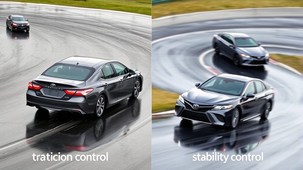 Comparison of Toyota Camry TRAC during acceleration and VSC during cornering