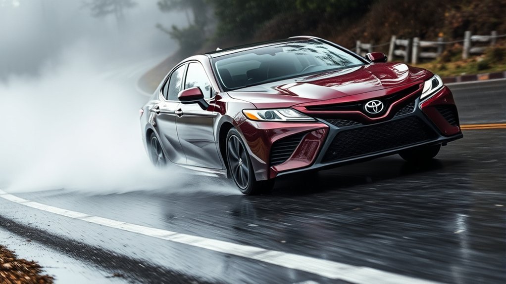 Toyota Camry TRAC and VSC sharing wheel-speed sensors and braking controls