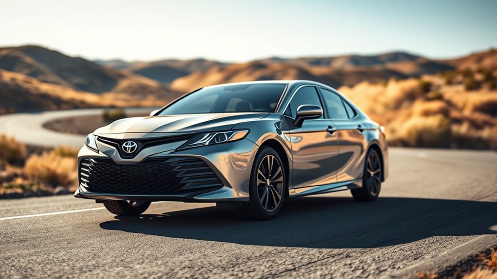 Toyota Camry traction control reducing drive-wheel spin on a slippery road