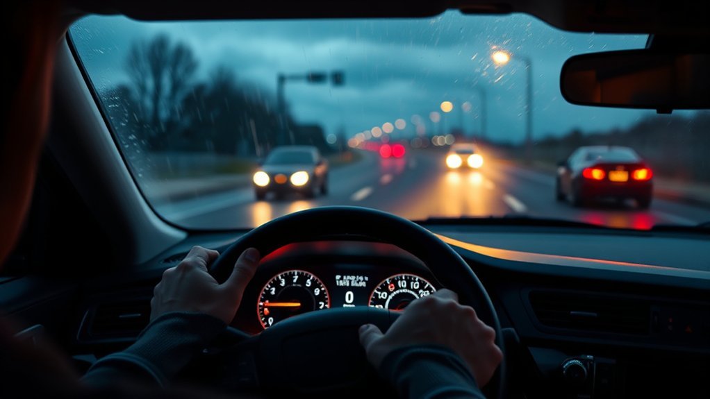 Illustration of traction control helping a vehicle maintain grip on a slippery road