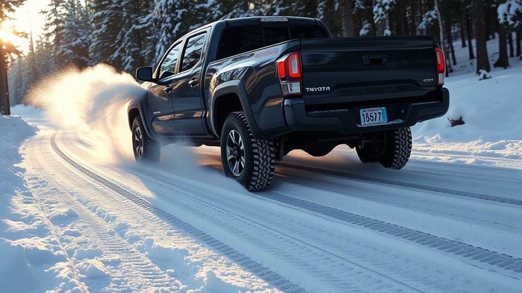 Toyota Tacoma traction control limiting wheel spin on a slippery surface