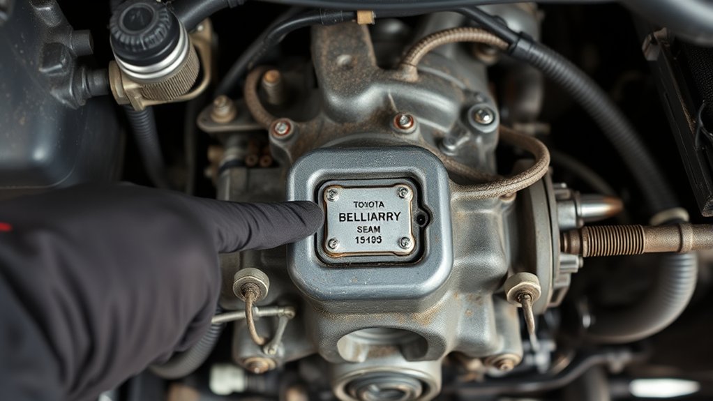 Toyota Camry transmission identification code and case marking location guide