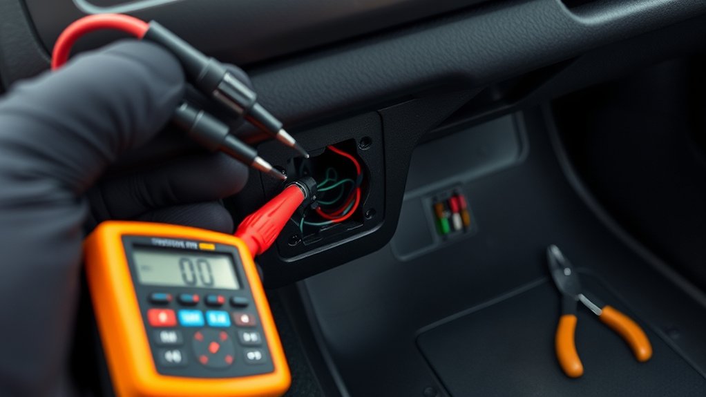Step-by-step troubleshooting of a Toyota Camry 12V power outlet with a tester and fuse check