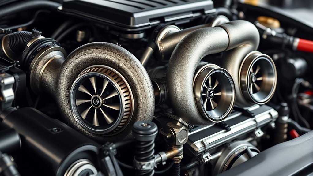 Diagram showing how a Toyota Tundra turbocharger uses exhaust energy to compress intake air