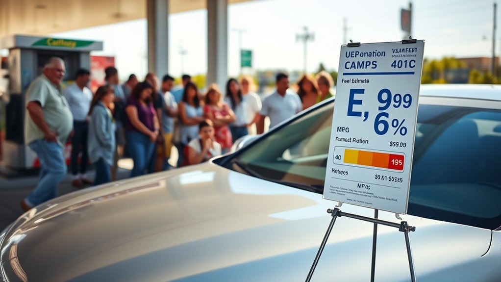 EPA fuel economy label showing city, highway, and combined MPG ratings