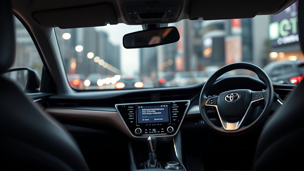 Toyota Camry dashboard showing drive-mode information and vehicle controls