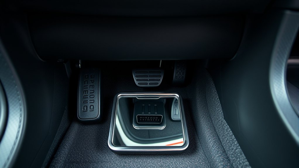 Using a mirror and flashlight to view the 2019 Camry OBD2 connector under the dashboard