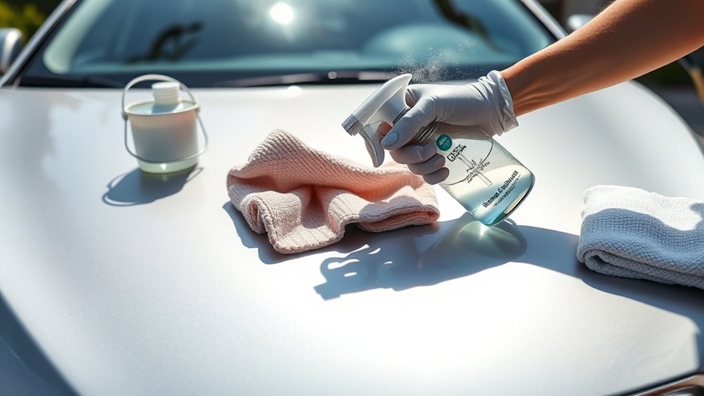 Washing a Toyota Camry with automotive soap and a microfiber mitt