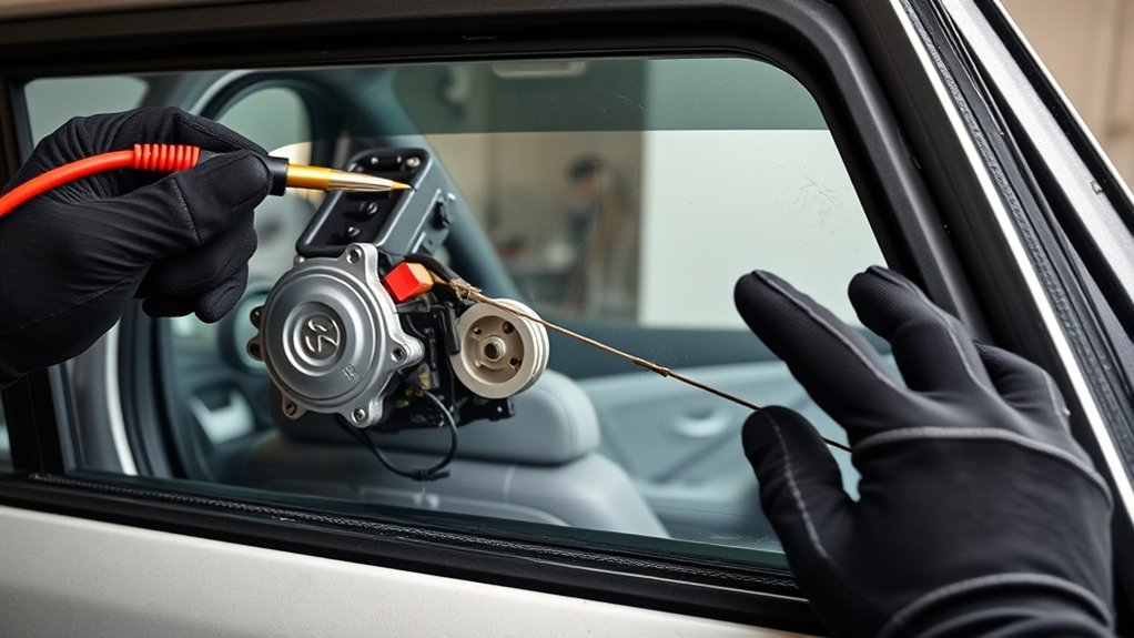 Toyota Camry window regulator failure diagnosis inside a door