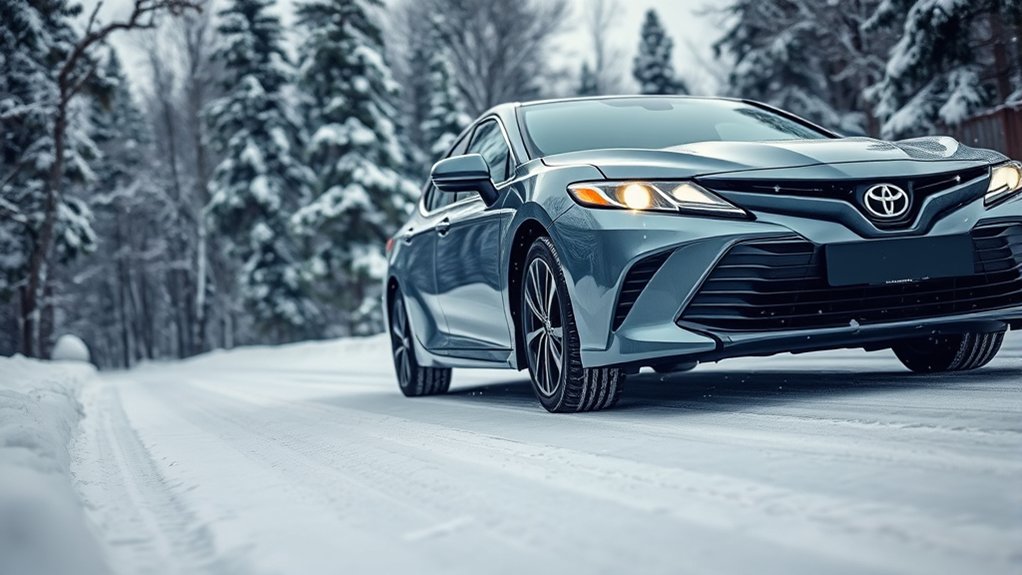 Winter tire tread designed for snow and ice driving