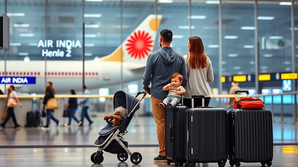 carrying stroller on air india