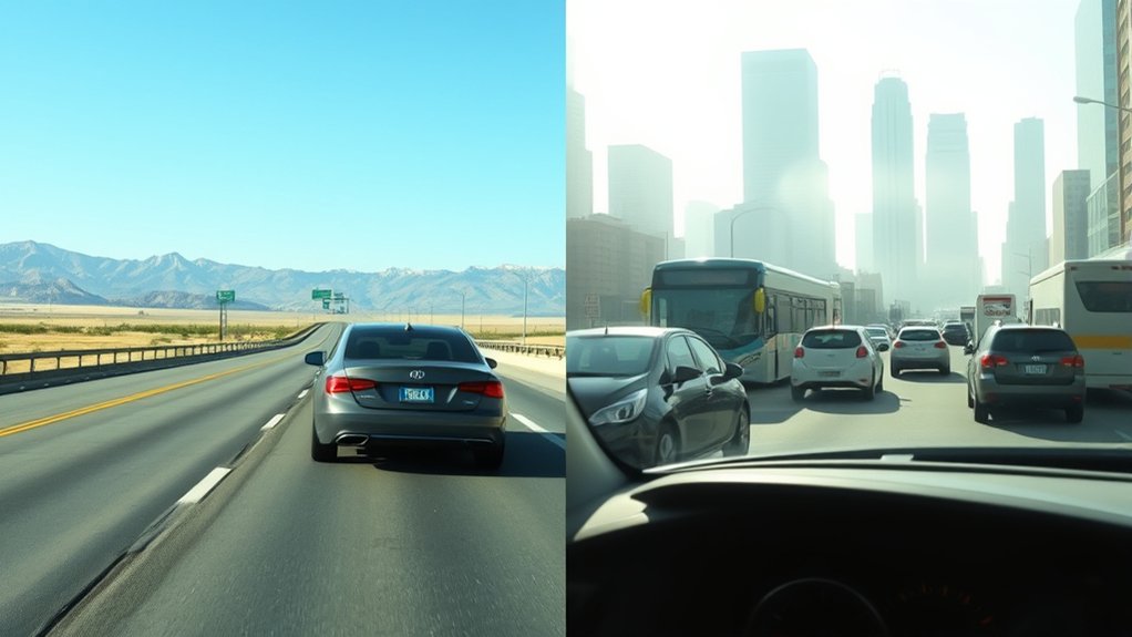 diesel efficiency favors distance