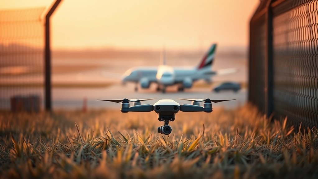 drone lands near airport