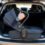 folding pram in car