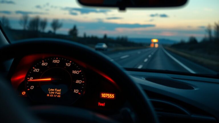 fuel warning drive cautiously