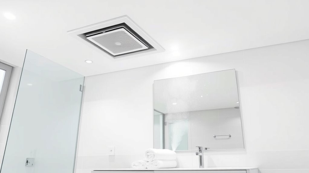 bathroom exhaust fan removing humid air to control bathroom moisture