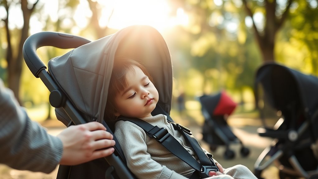 optimal stroller sleep position