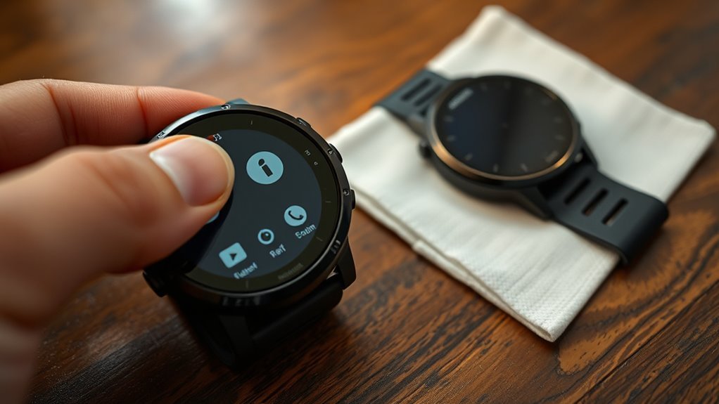 reset garmin watch options
