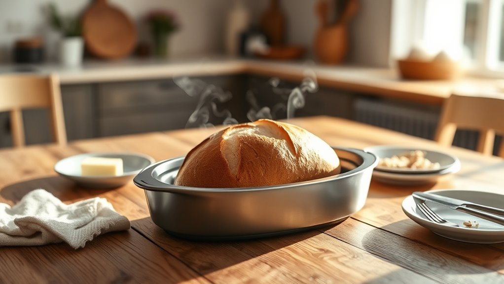 warm bread stylish presentation