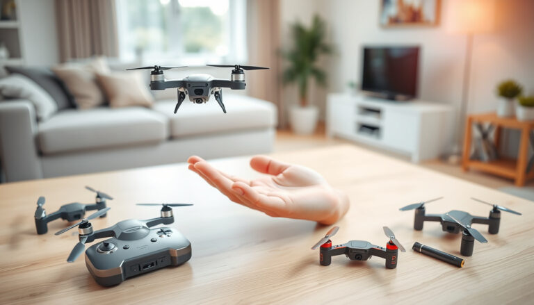 Mini drones under 100g displayed for indoor beginner flying